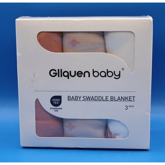 GLLQUEN BABY Swaddle Blanket 3 Pack Organic Earth Tones 0-3 Months NEW & SEALED! - Picture 1 of 7
